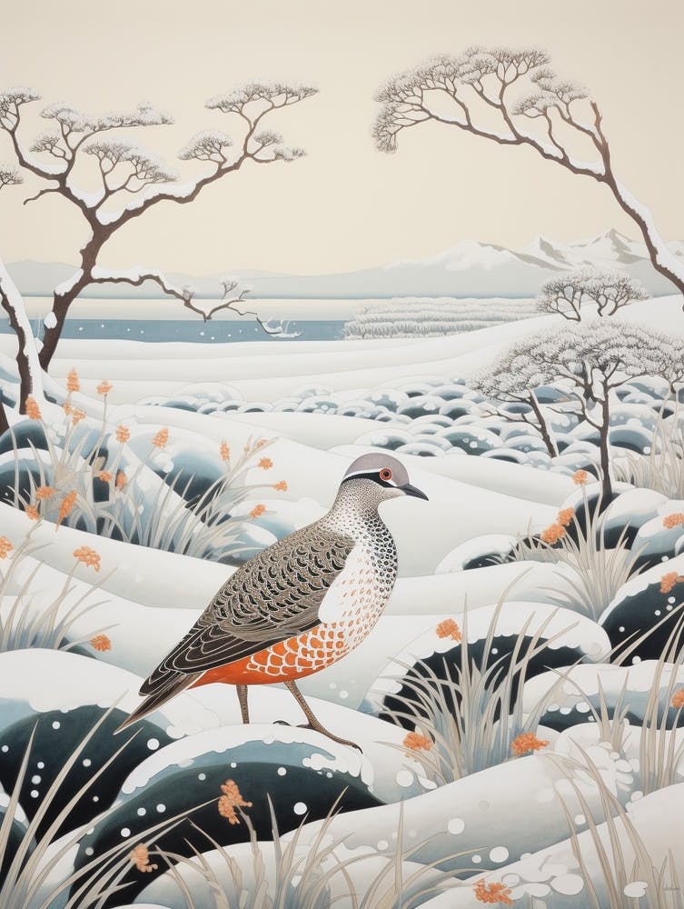 Winter Bird Painting Partridge 6