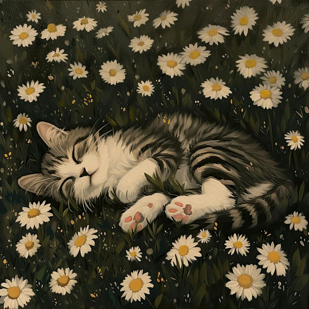 Sleeping Kitten Fairycore Painting 2