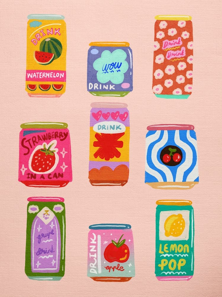 Colorful Can Drinks