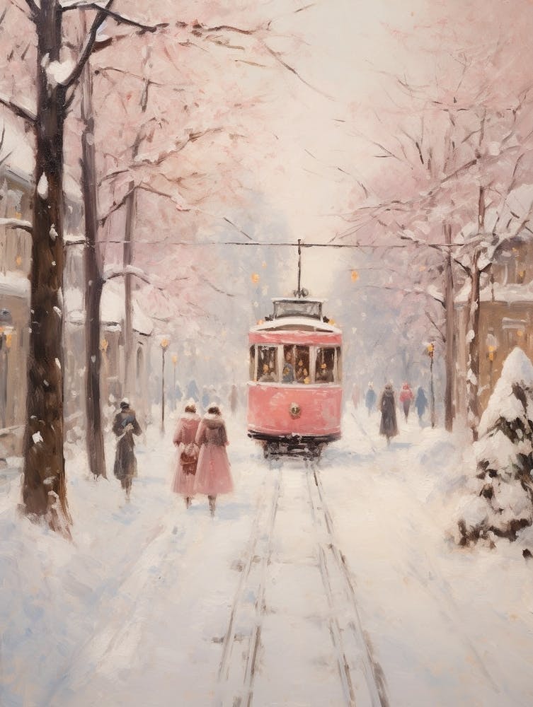 Dreamy Winter Painting Oslo Norway 3