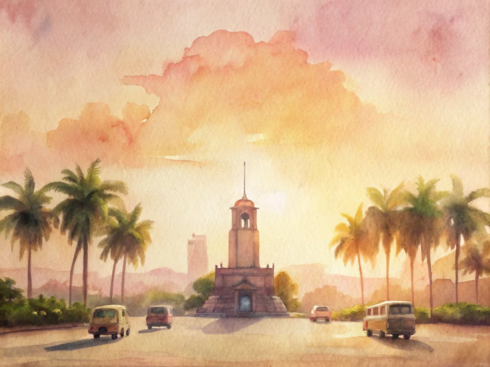 Watercolor Of A City