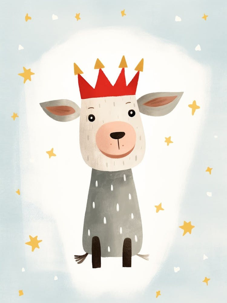 Little Goat Wearing A Crown