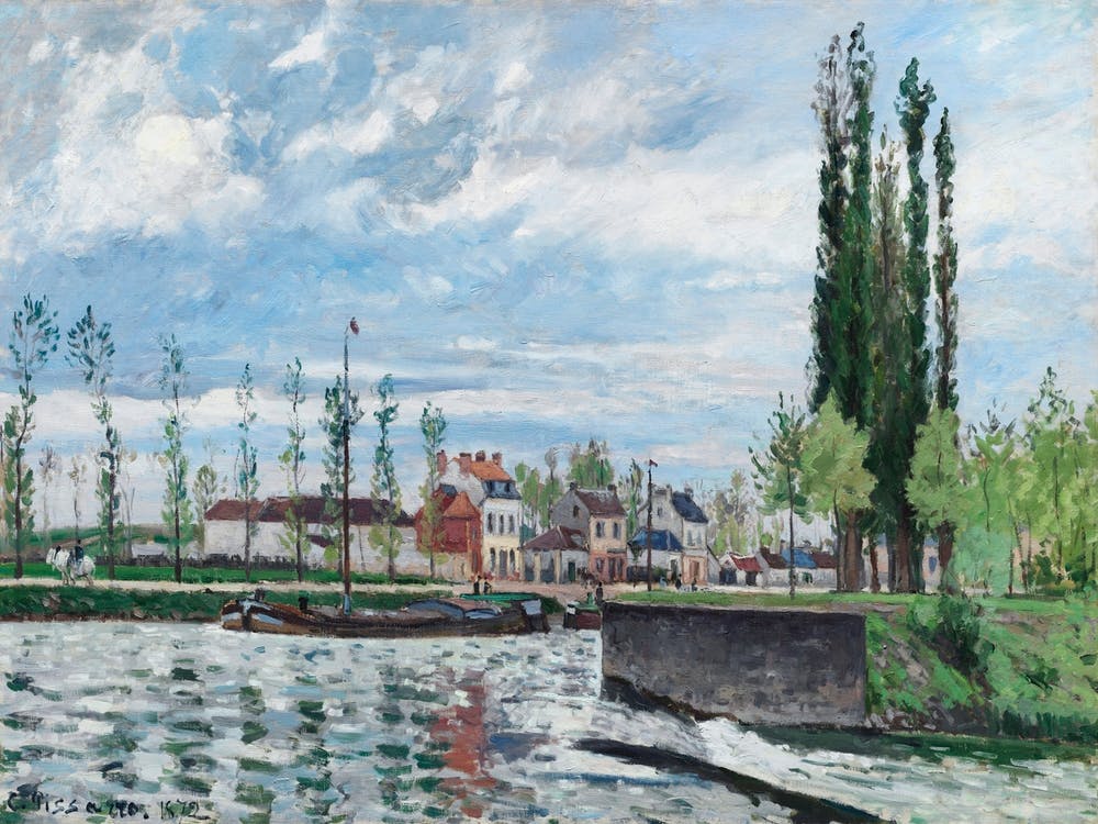 The Lock At Pontoise (1872), Camille Pissarro