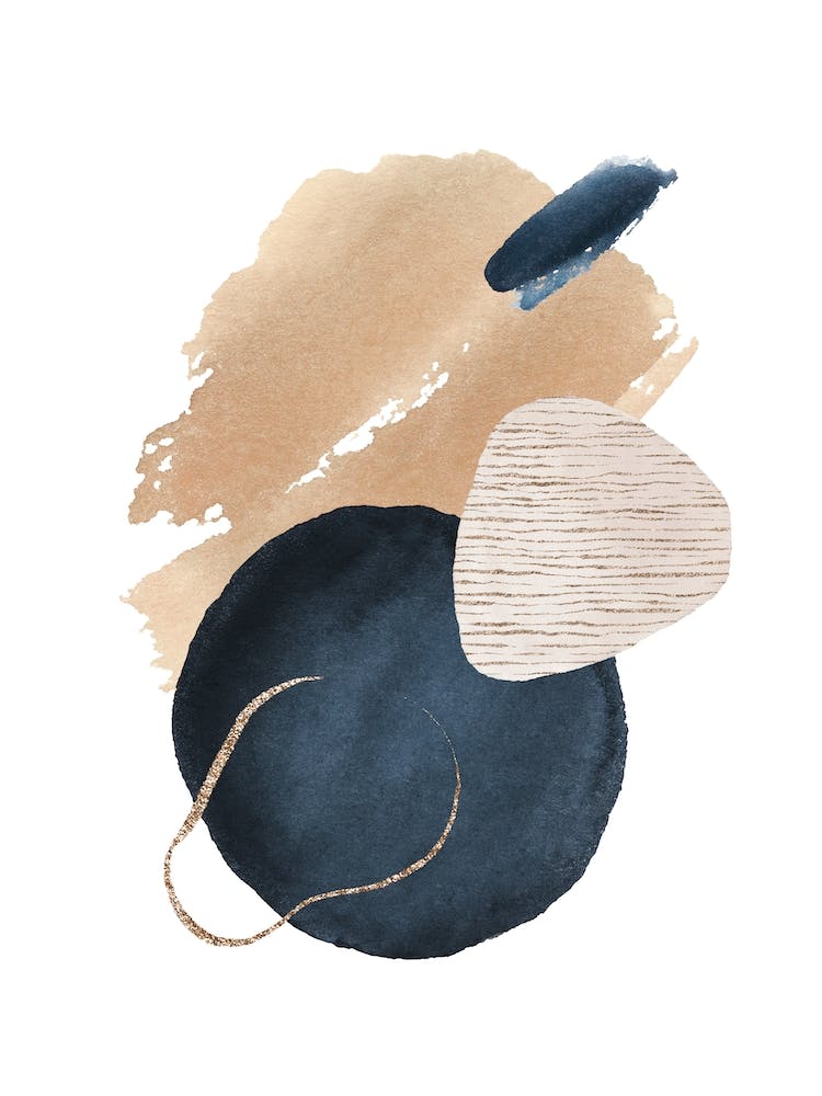 Watercolor Shapes In Navy 6