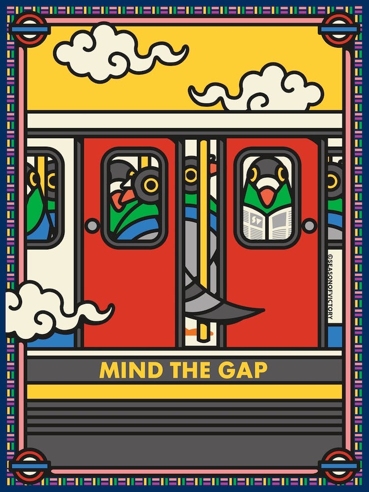 London Pigeons Mind The Gap Train Commute