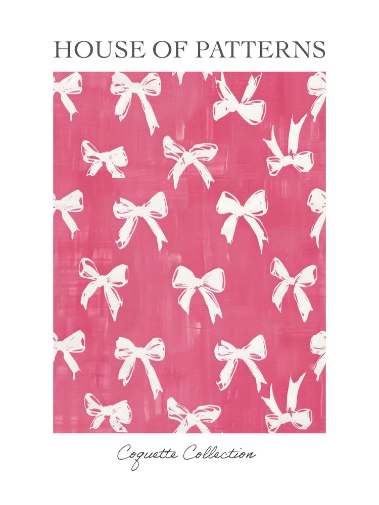 Pink And White Bows 1 Pattern Poster