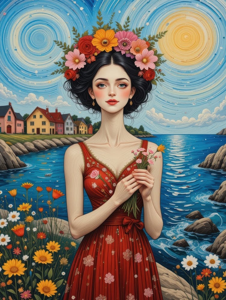 Woman With Flowers 6
