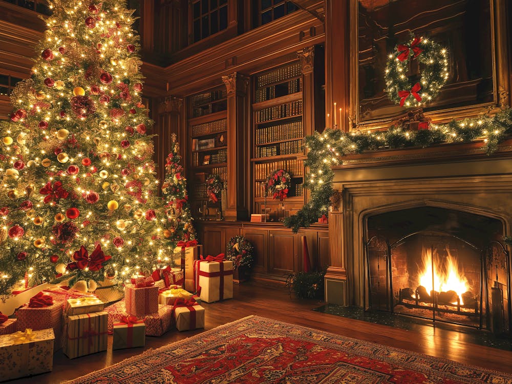 Christmas Tree In The Library