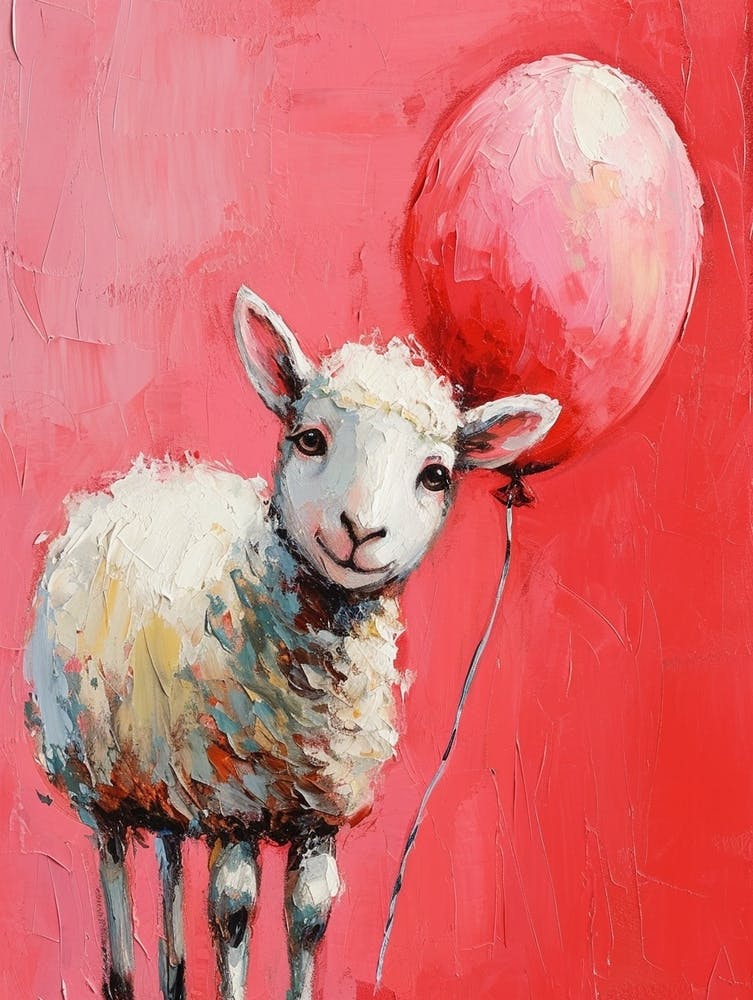 Cute Sheep 3 With Balloon