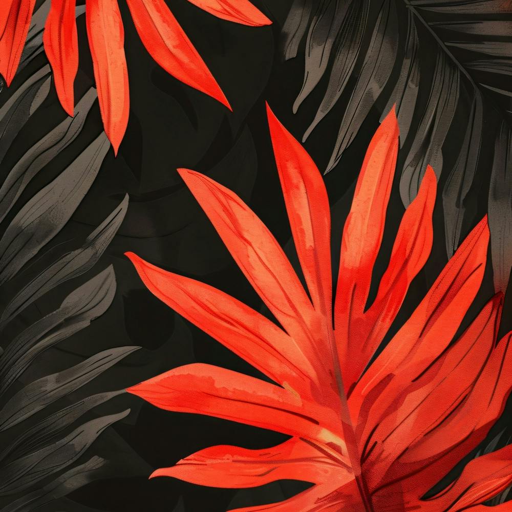 Red Palm Leaves