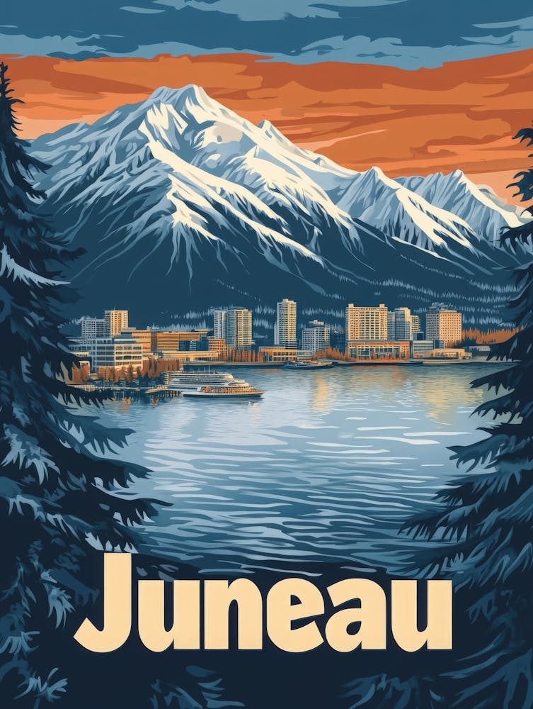 Aihrgdesign A Vintage Travel Poster Of Juneau Featuring The S Dc5552d8 55aa 4acd B57c 7365199915bf 2