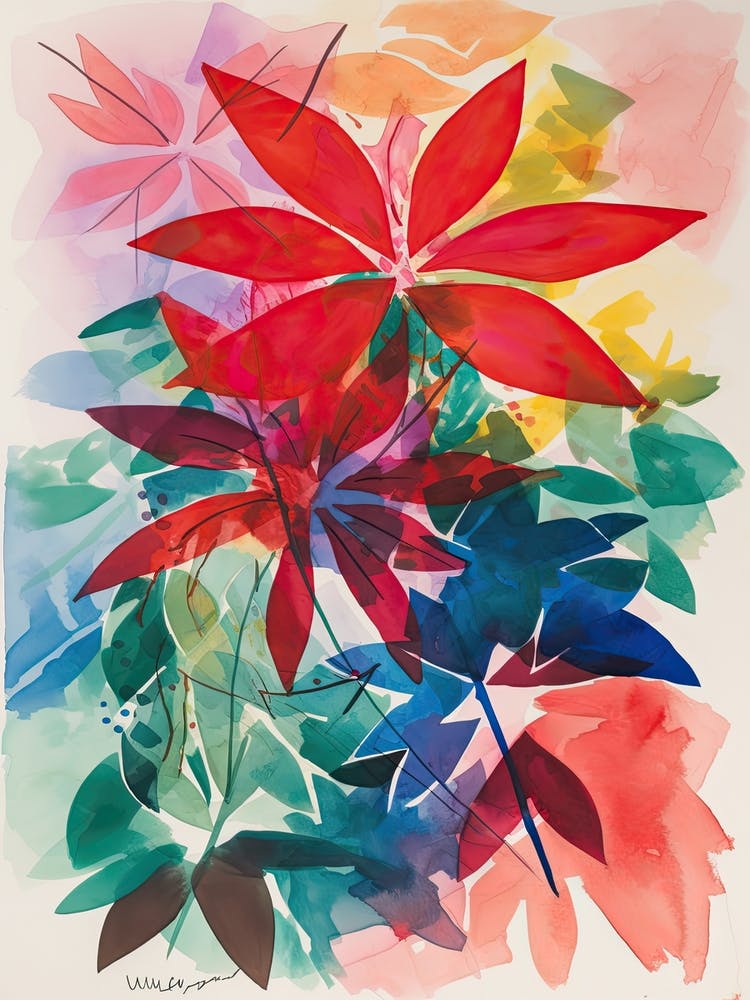 Poinsettia Flower Illustration 2