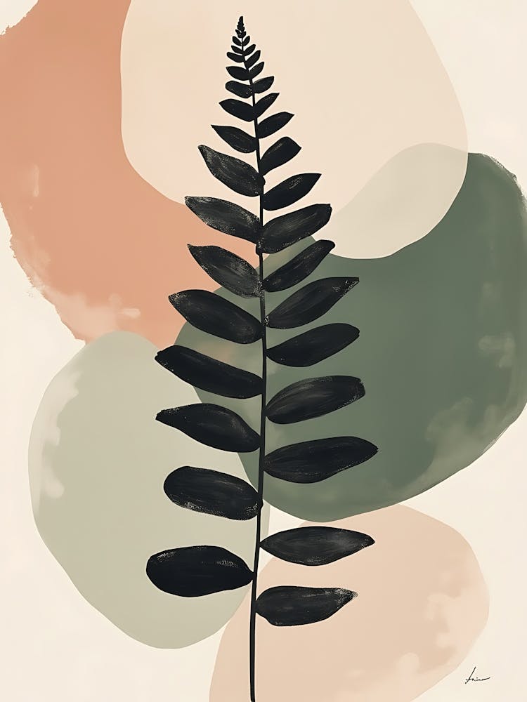 Calm Nature Forms in Soft Beige and Rose Tones