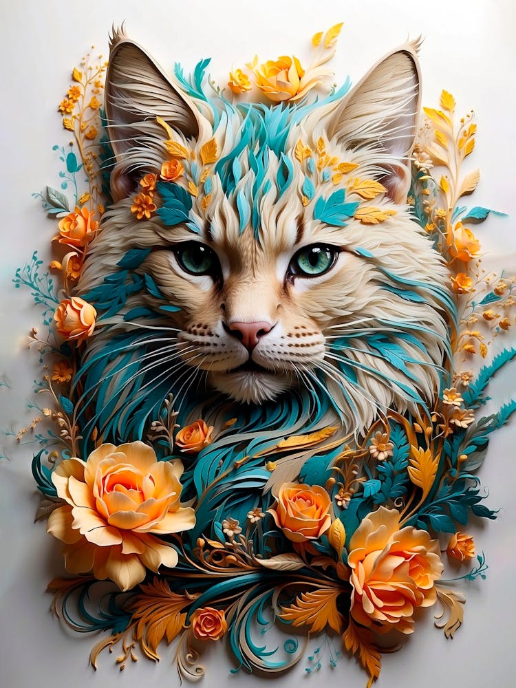 Floral Cat 1