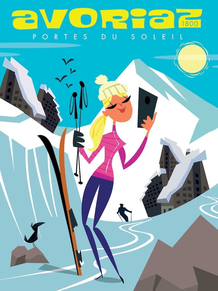 Avoriaz Poster Blue