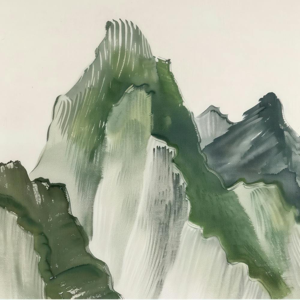 Japanese Watercolour Of Mount Mizugaki 5