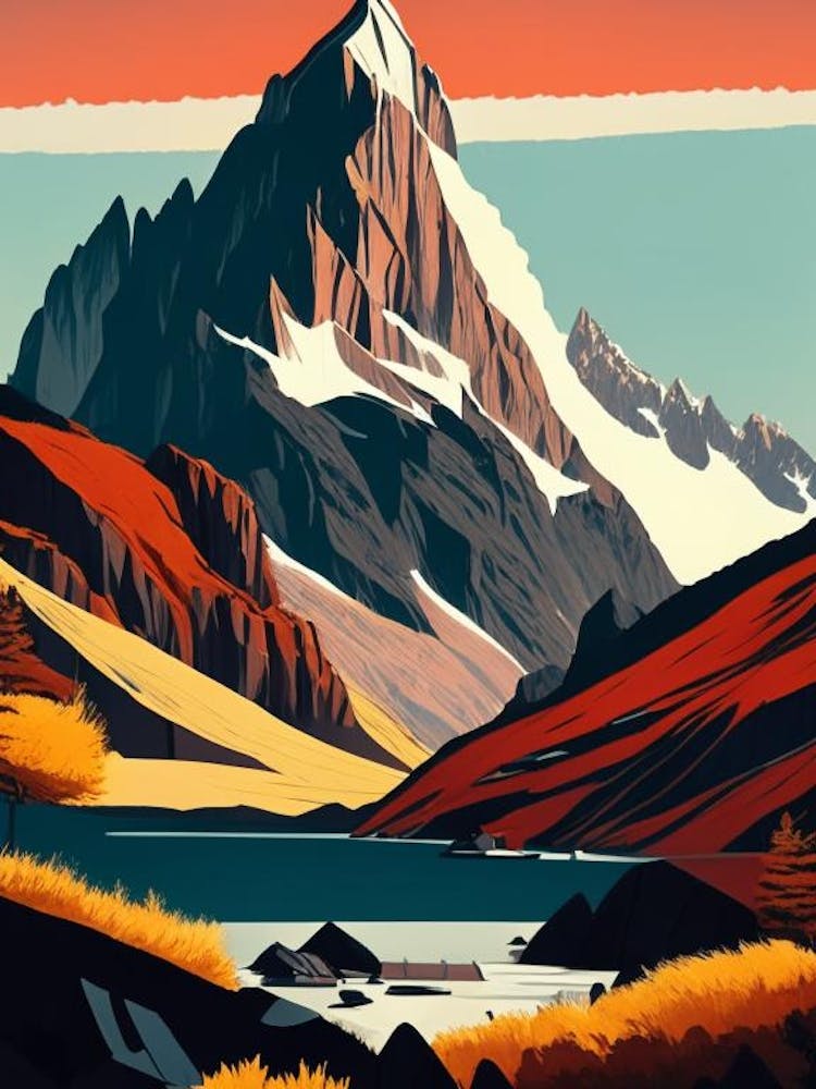 Torres Del Paine National Park Chile Retro