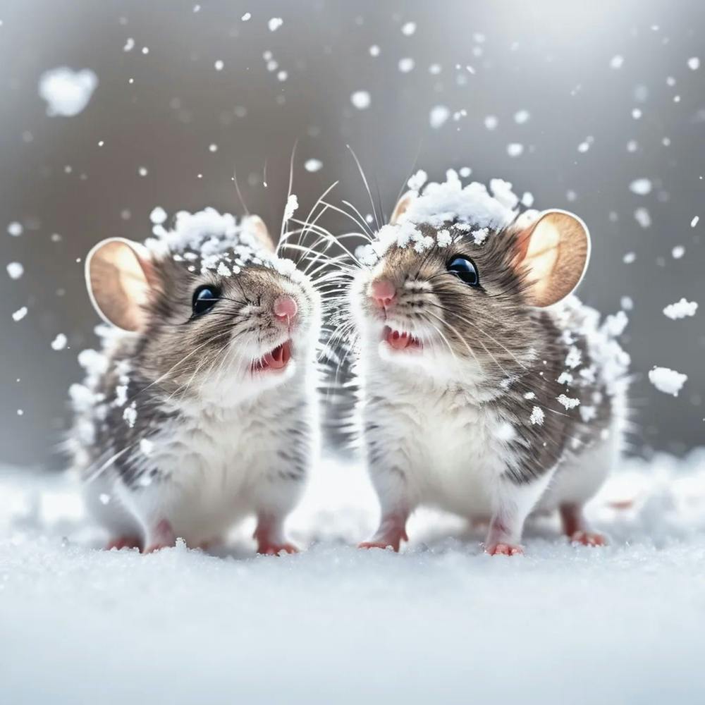 Two Mice In The Snow