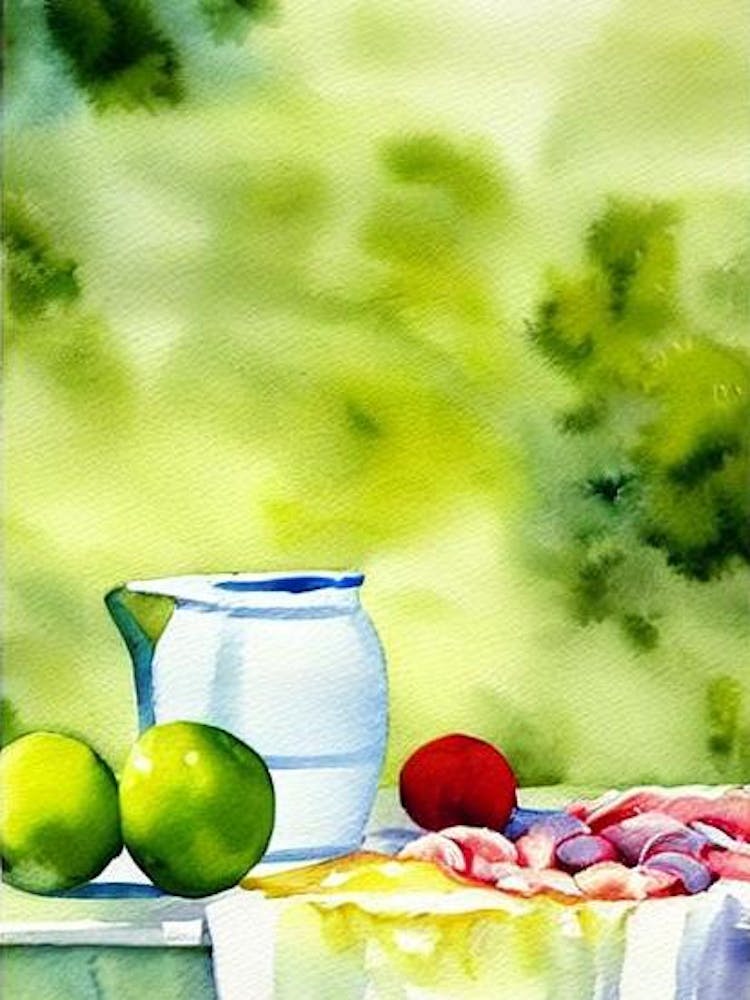 Lime Italian Watercolour fruit