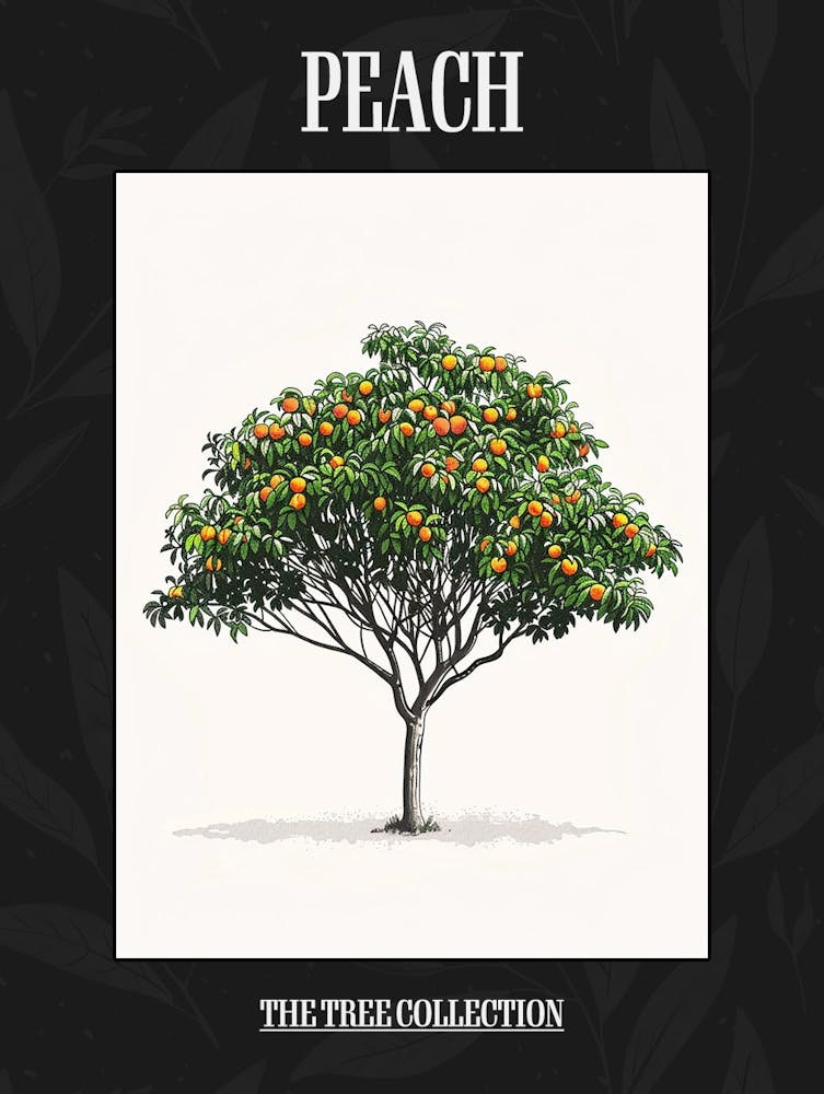 Peach Tree Pixel Illustration 1 Poster