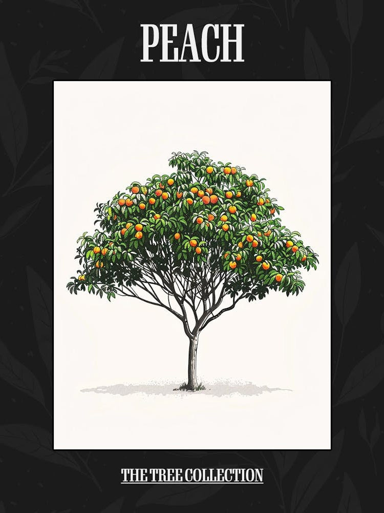 Peach Tree Pixel Illustration 1 Poster