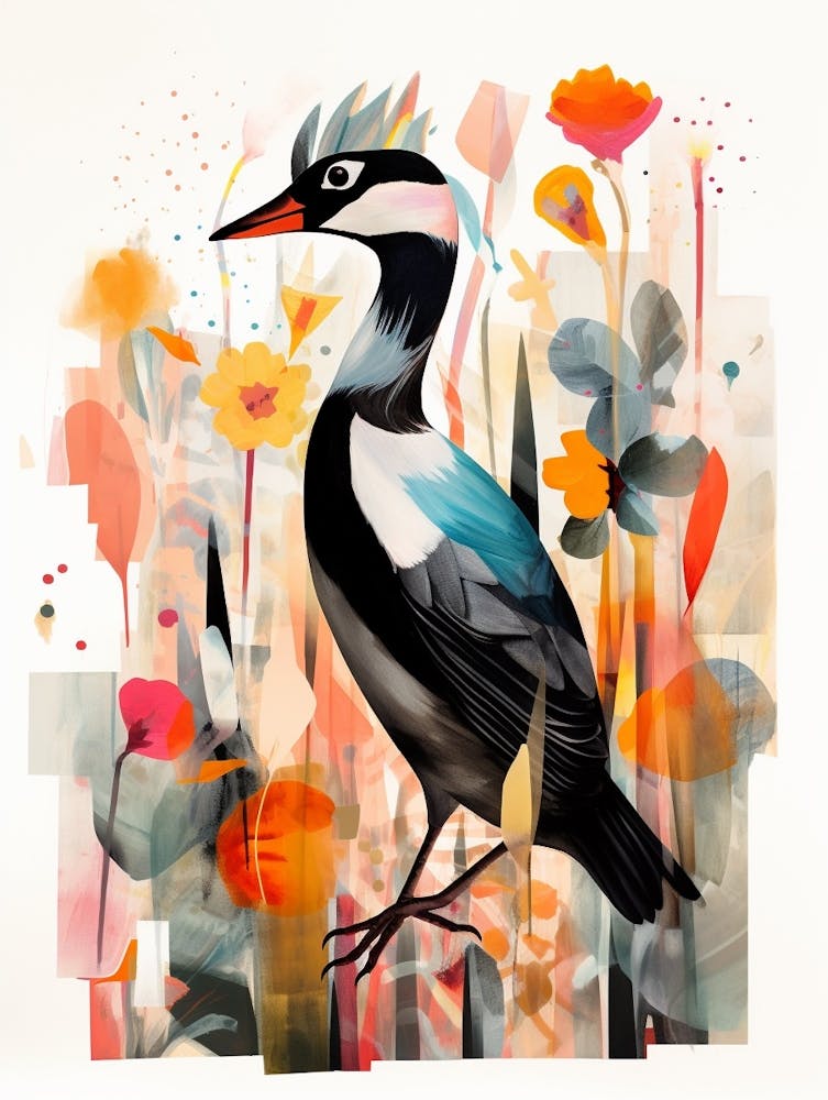 Bird Painting Collage Coot 4