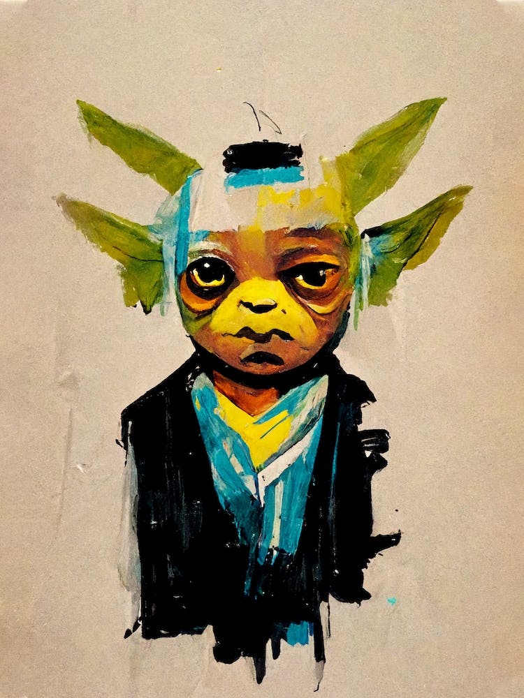 Yoda Basquiat Graffiti Street Art