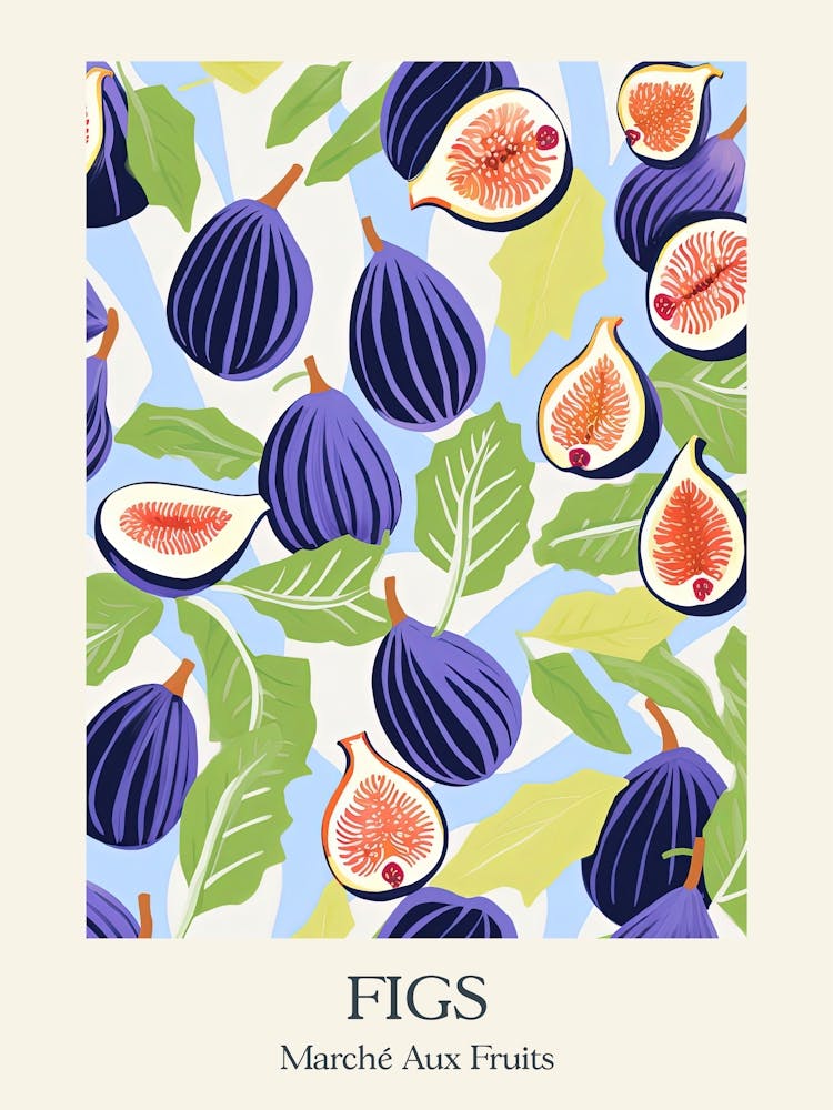 Marche Aux Fruits Figs Fruit Summer Illustration 1