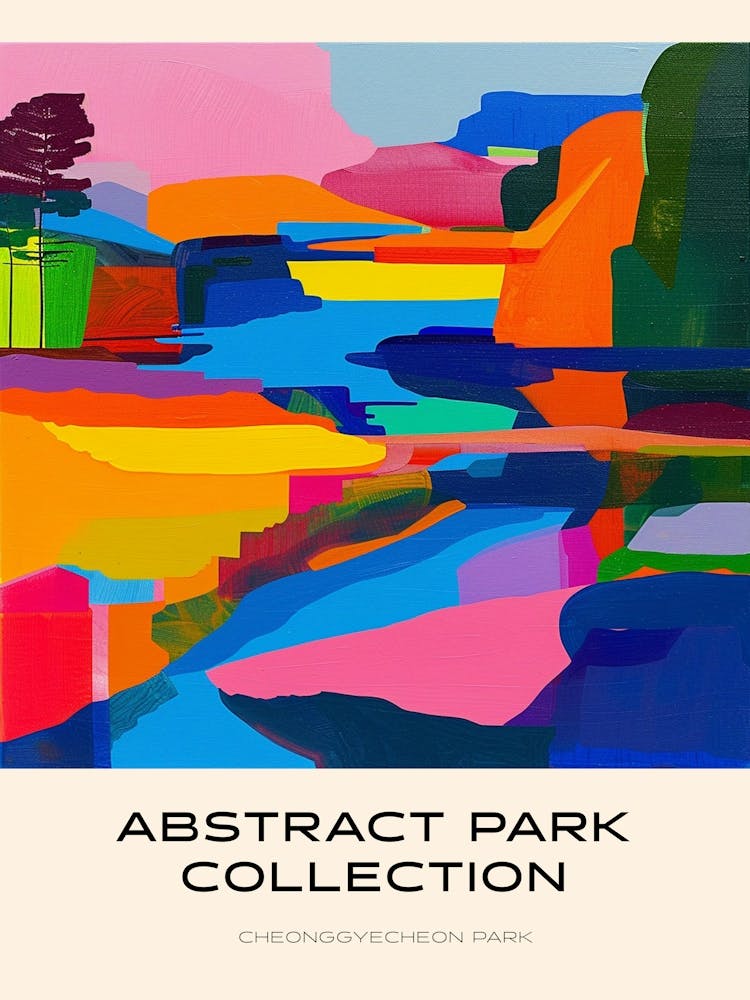 Abstract Park Collection Poster Cheonggyecheon Park Seoul 1