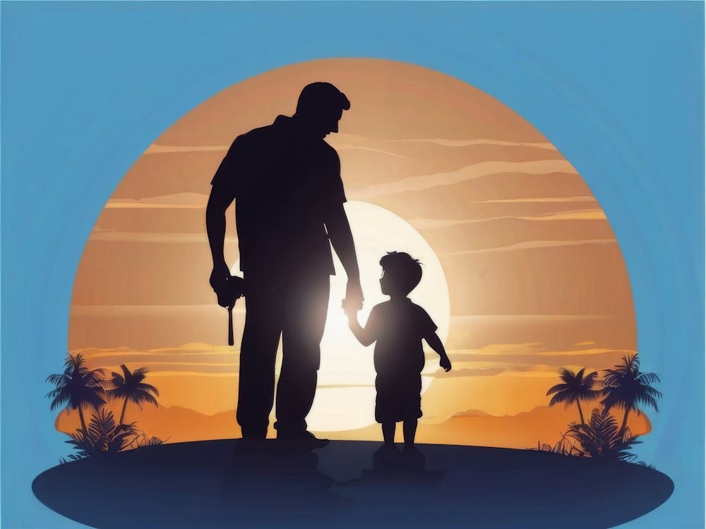 Silhouette Of Father And Son Father's Day 2