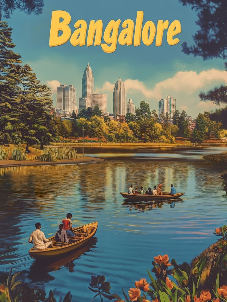 Aihrgdesign A Retro Travel Poster For Bangalore 5