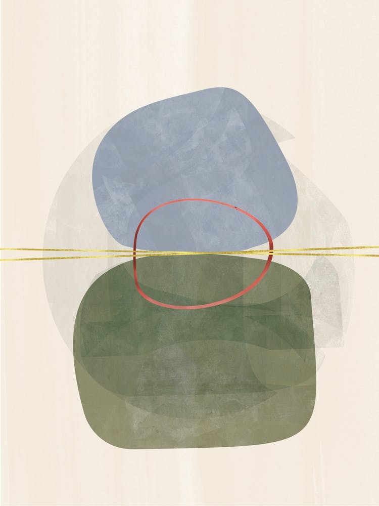 Green Gold Blue Abstract