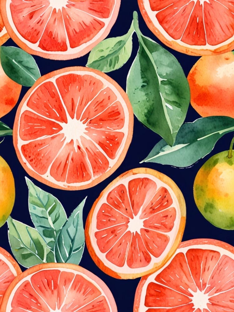 Watercolor Watercolor Fruit Pattern