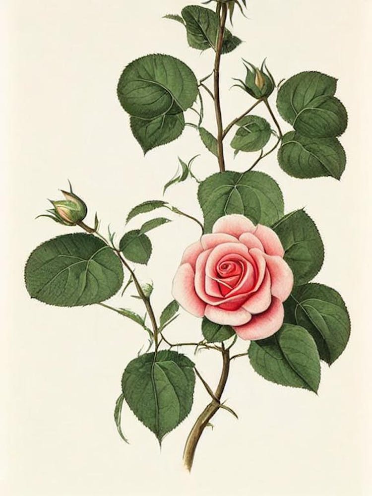 Rose Vintage Botanical Flower