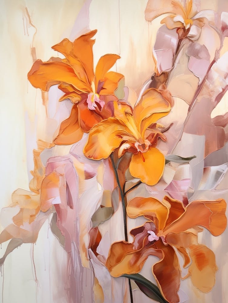 Herbstblumenmalerei Orchidee 1