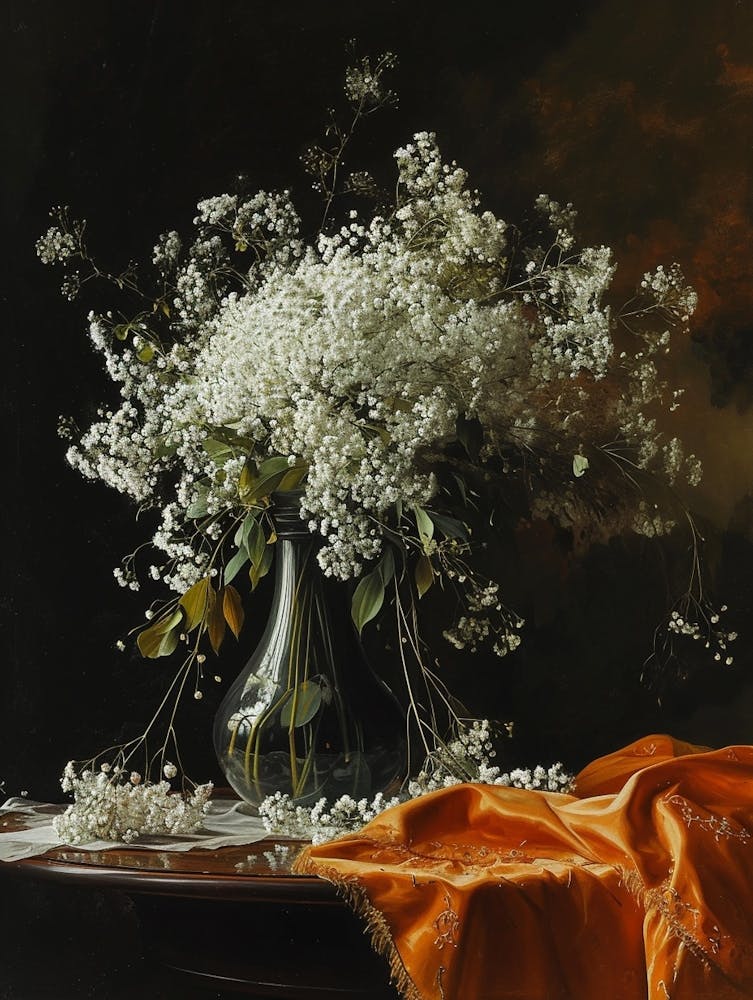 Baroque Floral Still Life Gypsophila 1