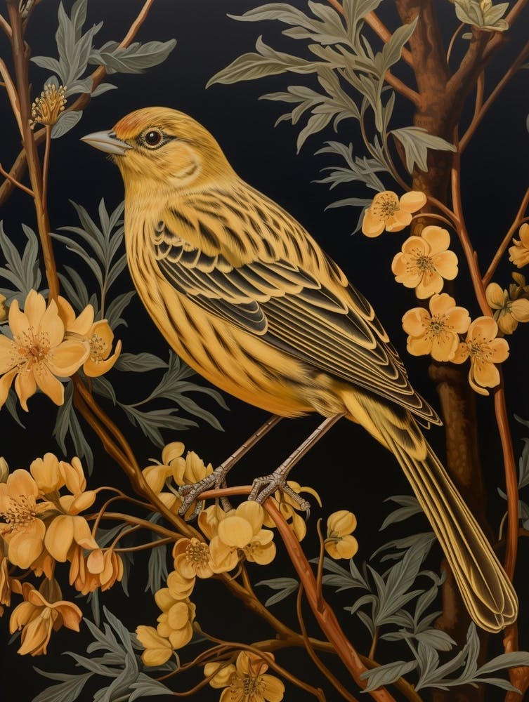 Dark And Moody Botanical Yellowhammer 1