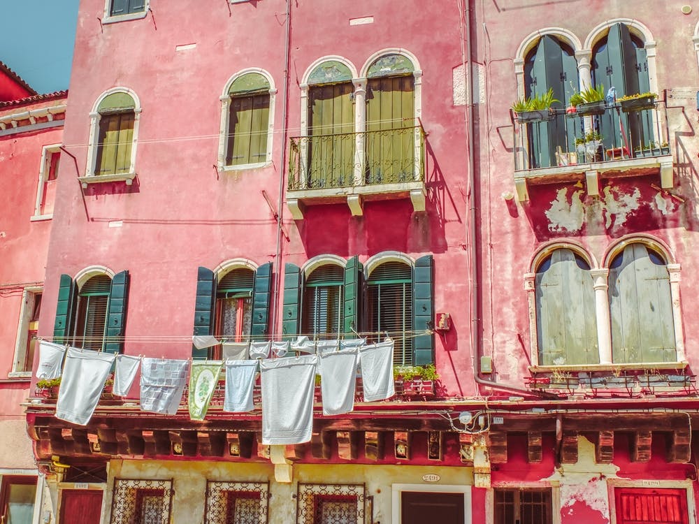 Laundry In Pink Venice, Italy