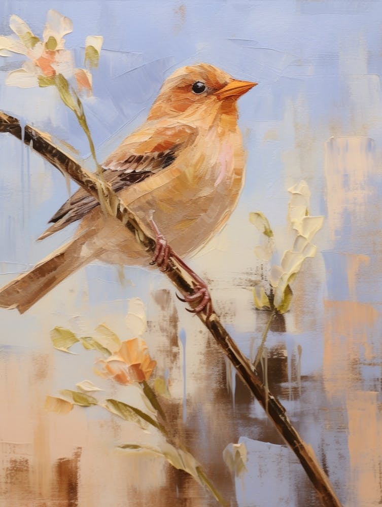 Peinture d'Oiseau Pinson 1