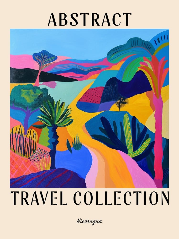 Abstract Travel Collection Poster Nicaragua 1