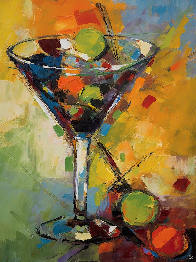 Dry Martini Cocktail Fauvist Painting 3