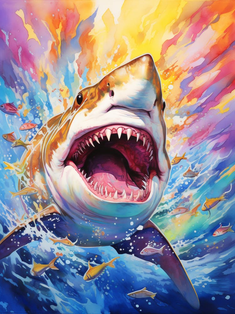 A Lemon Shark Vibrant Paint Splash 6