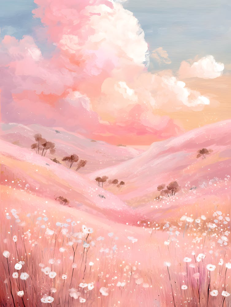 Gorgeous Serene Hill Pink Landscape 13