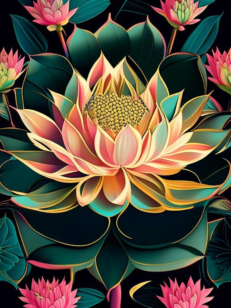 Lotus Flower Pattern Fauvism Matisse 4