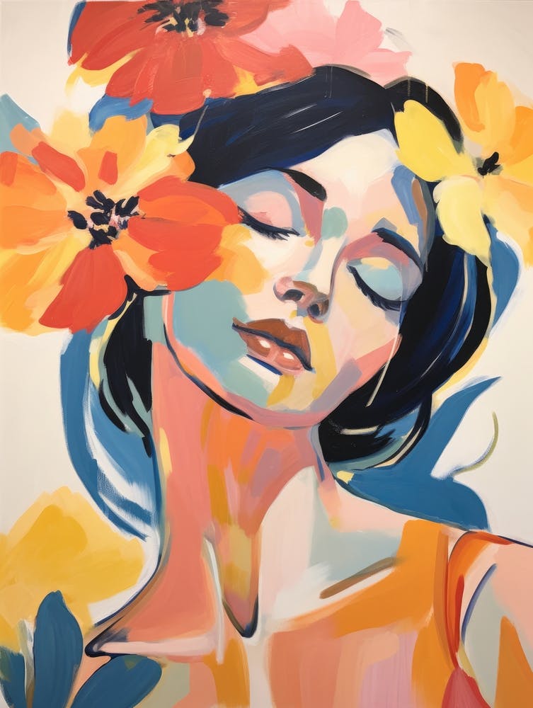 Girl With Flowers 1