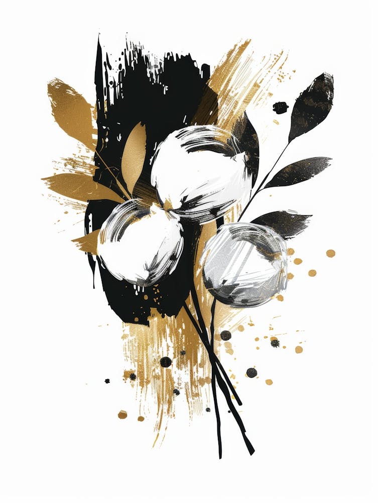Black And Gold Flowers 6