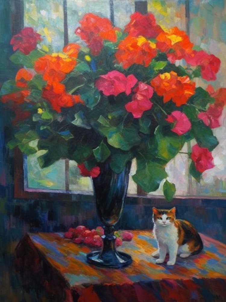 Anthurium With A Cat 1