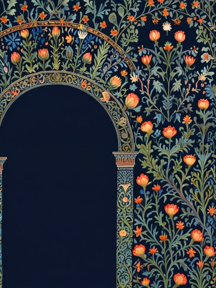 William Morris Doorway With Flowers