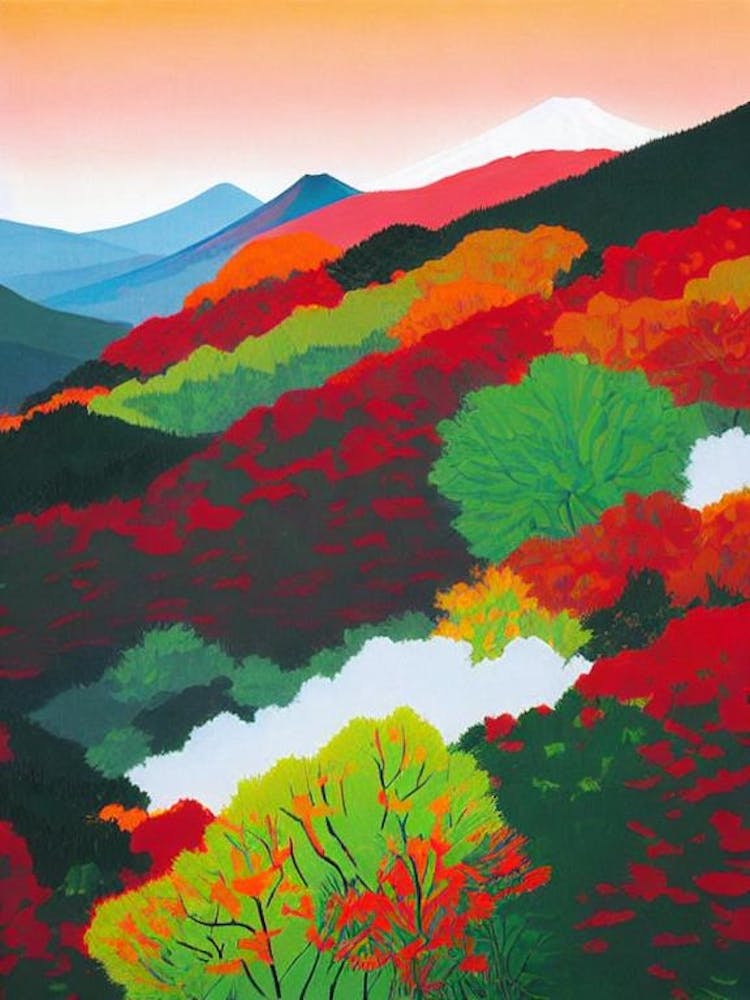 Fuji Hakone Izu National Park Japan Abstract Colourful