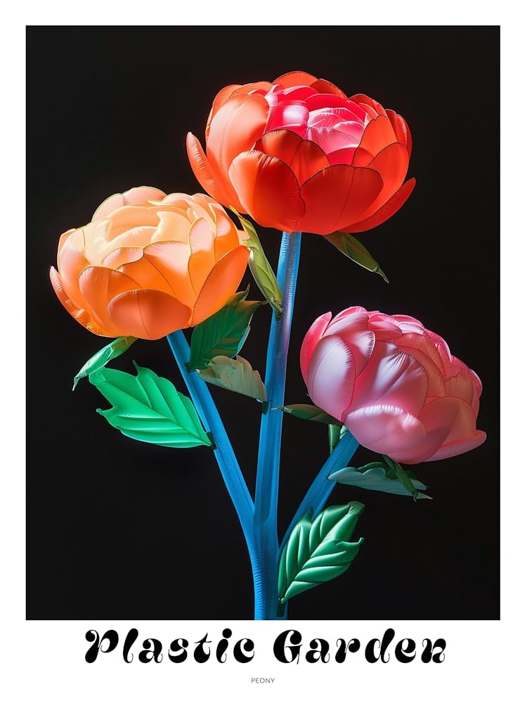 Fleurs Gonflables Lumineuses Pivoine 1 - Affiche